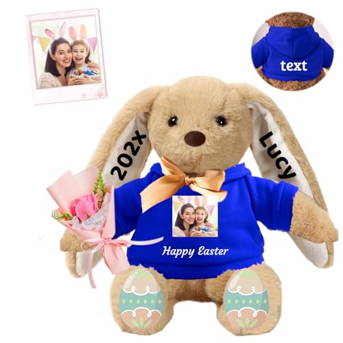 FAHOXUMR Personalisierter Plüschhase, Plüschhase mit Foto Text als Personalisiertes Langohren Hase für Neugeborene, Babys, Kinder und Erwachsene, 30 cm FAHOXUMR Personalisierter Plüschhase, Plüschhase mit Foto Text als Personalisiertes Langohren Hase für Neugeborene, Babys, Kinder und Erwachsene, 30 cm von FAHOXUMR