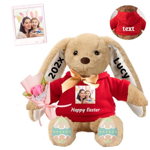 FAHOXUMR Personalisierter Plüschhase, Plüschhase mit Foto Text als Personalisiertes Langohren Hase für Neugeborene, Babys, Kinder und Erwachsene, 30 cm FAHOXUMR Personalisierter Plüschhase, Plüschhase mit Foto Text als Personalisiertes Langohren Hase für Neugeborene, Babys, Kinder und Erwachsene, 30 cm von FAHOXUMR