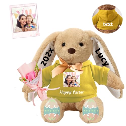 FAHOXUMR Personalisierter Plüschhase, Plüschhase mit Foto Text als Personalisiertes Langohren Hase für Neugeborene, Babys, Kinder und Erwachsene, 30 cm FAHOXUMR Personalisierter Plüschhase, Plüschhase mit Foto Text als Personalisiertes Langohren Hase für Neugeborene, Babys, Kinder und Erwachsene, 30 cm von FAHOXUMR