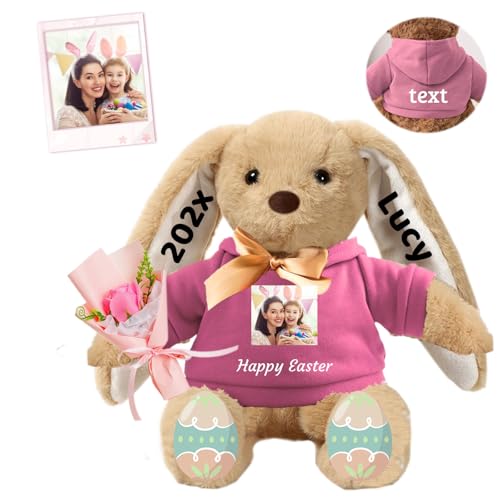 FAHOXUMR Personalisierter Plüschhase, Plüschhase mit Foto Text als Personalisiertes Langohren Hase für Neugeborene, Babys, Kinder und Erwachsene, 30 cm FAHOXUMR Personalisierter Plüschhase, Plüschhase mit Foto Text als Personalisiertes Langohren Hase für Neugeborene, Babys, Kinder und Erwachsene, 30 cm von FAHOXUMR