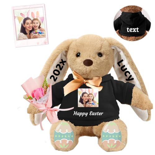 FAHOXUMR Personalisierter Plüschhase, Plüschhase mit Foto Text als Personalisiertes Langohren Hase für Neugeborene, Babys, Kinder und Erwachsene, 30 cm FAHOXUMR Personalisierter Plüschhase, Plüschhase mit Foto Text als Personalisiertes Langohren Hase für Neugeborene, Babys, Kinder und Erwachsene, 30 cm von FAHOXUMR