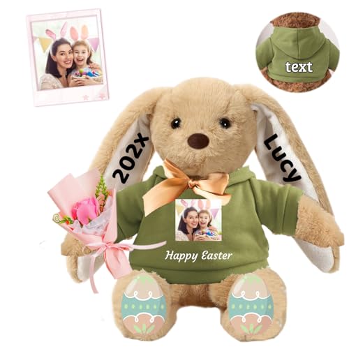 FAHOXUMR Personalisierter Plüschhase, Plüschhase mit Foto Text als Personalisiertes Langohren Hase für Neugeborene, Babys, Kinder und Erwachsene, 30 cm FAHOXUMR Personalisierter Plüschhase, Plüschhase mit Foto Text als Personalisiertes Langohren Hase für Neugeborene, Babys, Kinder und Erwachsene, 30 cm von FAHOXUMR