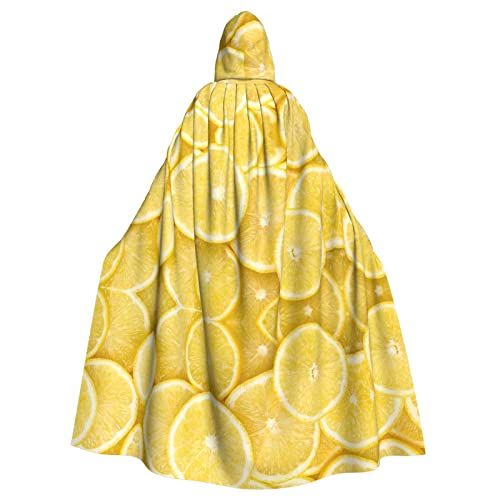 FAIRAH Gelber Zitronen-Druck Kapuzenumhang Damen Herren Halloween Dress Up Party Cosplay Kostüme FAIRAH Gelber Zitronen-Druck Kapuzenumhang Damen Herren Halloween Dress Up Party Cosplay Kostüme von FAIRAH