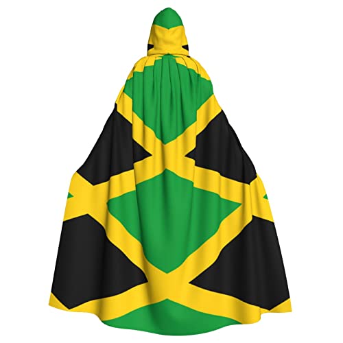 FAIRAH Jamaika-Flagge bedruckter Erwachsenen-Umhang, dekorativer Umhang, Kapuzenumhang, Unisex von FAIRAH