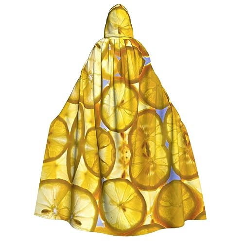 FAIRAH Lemon Slices Printed Halloween Hooded Cloak, Rollenspiel Erwachsene Kostüm Party von FAIRAH