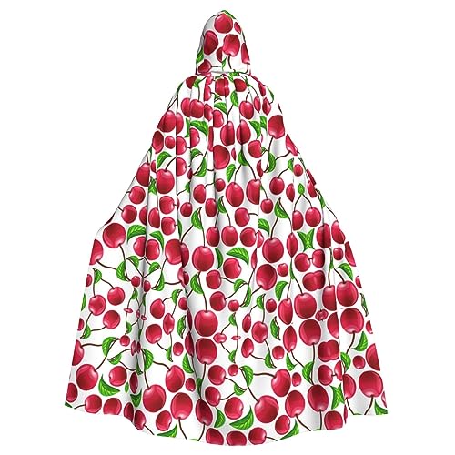 FAIRAH Rote Kirschen Druck Kapuzenumhang Damen Herren Halloween Dress Up Party Cosplay Kostüme FAIRAH Rote Kirschen Druck Kapuzenumhang Damen Herren Halloween Dress Up Party Cosplay Kostüme von FAIRAH