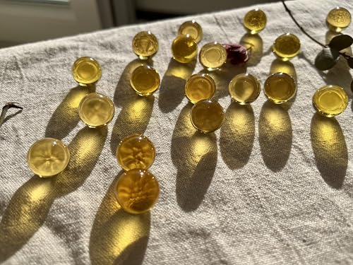 FAIRY TAIL & GLITZER FEE 20 Stück Kristall Glas Murmeln Gelb Hochwertige Glaskugeln für Dekoration Sammlungen kreative DIY-Projekte 16 mm Durchmesser Glaskugeln von FAIRY TAIL & GLITZER FEE