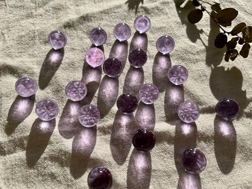 FAIRY TAIL & GLITZER FEE 20 Stück Kristall Glas Murmeln Lila Hochwertige Glaskugeln für Dekoration Sammlungen kreative DIY-Projekte 16 mm Durchmesser Glaskugeln von FAIRY TAIL & GLITZER FEE
