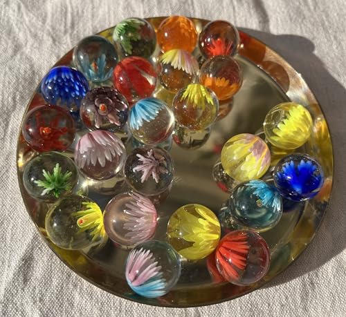 FAIRY TAIL & GLITZER FEE 24 Große Glaskugeln Handgemacht 18mm Bunt Rot Grün Blau Gelb Blumenmuster Murmeln Groß Murmel Kugelbahn FAIRY TAIL & GLITZER FEE 24 Große Glaskugeln Handgemacht 18mm Bunt Rot Grün Blau Gelb Blumenmuster Murmeln Groß Murmel Kugelbahn von FAIRY TAIL & GLITZER FEE