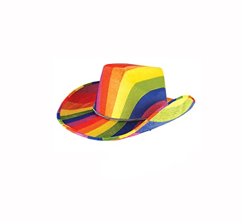 FAIRY TRENDZ Cowboyhut für Erwachsene, Regenbogen-Motiv, Unisex, Zubehör für Mottopartys von FAIRY TRENDZ
