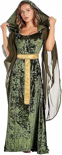 FAIRYRAIN Damen Halloween Karneval Mittelalter Kostüm Kleid Karneval Renaissance Gothic Kleidung Viktorianisch Cosplay Set für Halloween, Party-Outfit von FAIRYRAIN