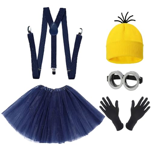 FAIRYRAIN Erwachsene Kostüm Cosplay Kostüm Halloween Damen mit Goggles Hosenträger Fliege Mütze Handschuhe Rock für Karneval Cosplay Party von FAIRYRAIN