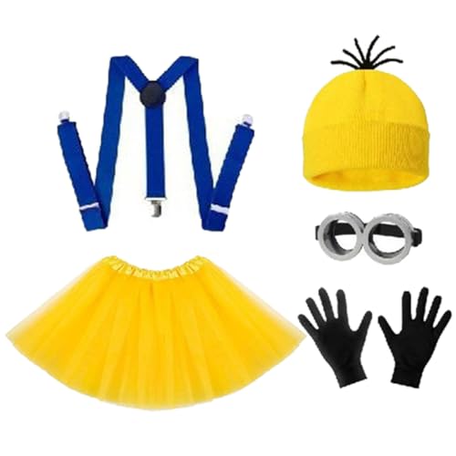 FAIRYRAIN Erwachsene Kostüm Cosplay Kostüm Halloween Damen mit Goggles Hosenträger Fliege Mütze Handschuhe Rock für Karneval Cosplay Party von FAIRYRAIN