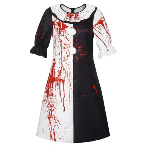 FAIRYRAIN Halloween Movie Killer Terrifier Kostüm Clown Jumpsuit Horror Anzug Komplettes Clown Kostüm Set für Halloween, Party-Outfit von FAIRYRAIN