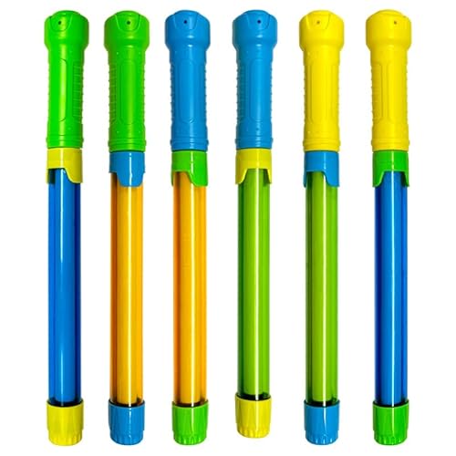 6 Stück Wasserpistole Kinder - 32 cm Buntes Set mit 8-10m Reichweite, Wasserspritzpistole für Strand, Pool & Party, Spaßiges Spielzeug für Jungen und Mädchen von FAKKA