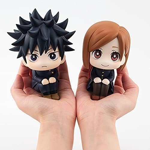 Anime Figur Q Version 3,5"/9cm, Gojo Satoru sitzend Look Up Figur PVC Spielzeug Geschenke (Fushiguro & Kugisaki) von FAKKA