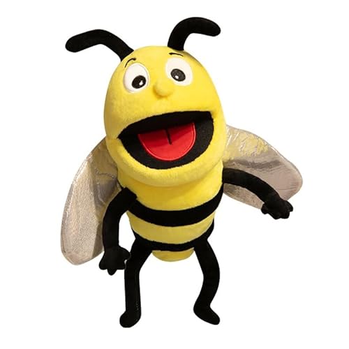 Deluxe Biene-Handpuppe für Kinder – Freund Im Tiergarten Plüschtier, bewegbarer offener Mund, ideal für Vorschulkinder, Geburtstagsgeschenk von FAKKA