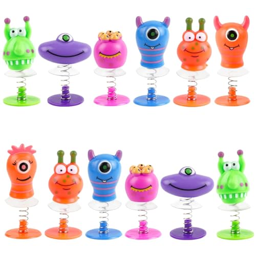 FAKKA 12 Stück Monster Springspielzeuge，Partygeschenke für Kinder，Springendes Monster，Monster Party Deko，Partygeschenke für Kinder, Spielzeug, Geburtstagsgeschenke（5 Farben） von FAKKA