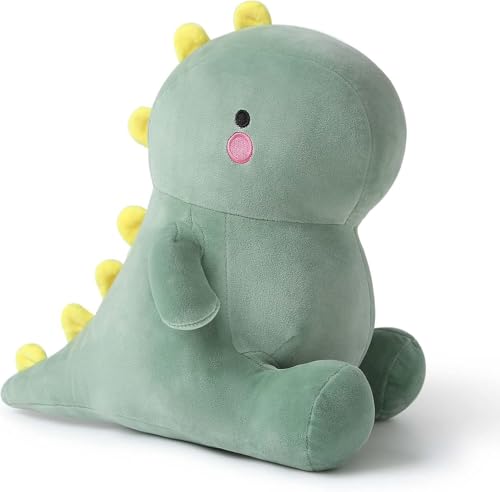FAKKA Plüschtier Dinosaurier Stofftier Dino Plüsch Kissen Spielzeug Plüschsaurier Kuscheltier Wurfkissen Schmusetier Geschenk für Kinder Mädchen 12+ Jahre (Grün, 30cm) von FAKKA