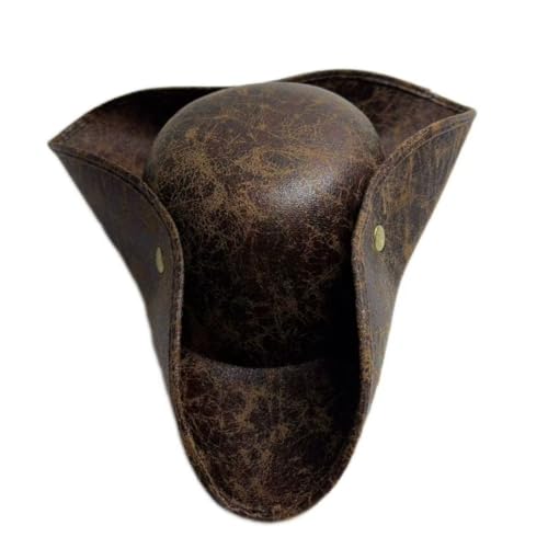 Tricorn Hut Pirate Cap Fancy Kleid Kolonial Mittelalter Zubehör für Piraten Themenparty Halloween Cosplay Eingröße Erwachsenen Stil Piraten Hut Braun Distressed Leder Kolonial Tricorn Hut Pirate Cap Fancy Kleid Kolonial Mittelalter Zubehör für Piraten Themenparty Halloween Cosplay Eingröße Erwachsenen Stil Piraten Hut Braun Distressed Leder Kolonial von FAKKA