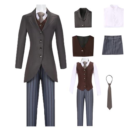 Victor Van Dort Cosplay Kostüm Corpse Bride Cosplay Unisex Erwachsene Outfit Halloween Party Anzug (Braun, XXL) von FALLELF