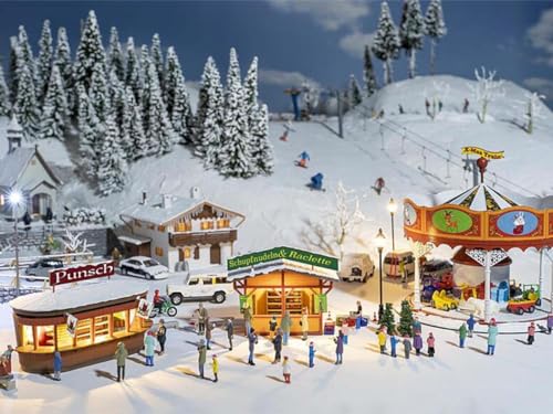 FALLER 190143 - Aktions-Set Weihnachtsmarkt - Spur: H0 - Gebäude für Modelleisenbahnen - Maßstab: 1:87 von FALLER
