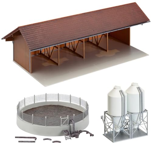 FALLER 130584 - Geräteunterstand, Güllegrube und Futtermittelsilos - Spur: H0 - Häuser & Bauwerke für Modelleisenbahnen - Maßstab: 1:87 von FALLER