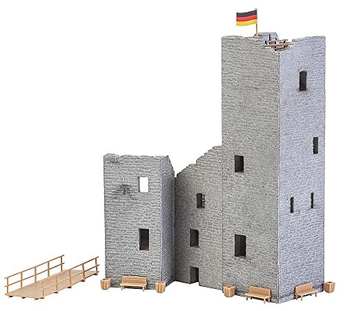 Faller FA 130585 - Burgruine, Zubehör für die Modelleisenbahn, Modellbau, Grau, Braun von FALLER