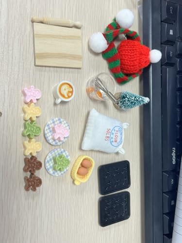 21 Stück Wichtel Zubehör Backen, Miniatur Wichtel Zubehör Küche mit Miniatur Eier Nudelholz Mehlbeutel, Wichtel Zubehör Weihnachten, Puppenhaus Zubehör Weihnachten für Wichteltür Weihnachten Deko von FAMCUCHE