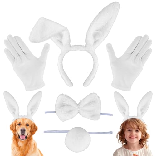 FAMCUCHE Hasenohren Haarreif Set, 4 Stk Niedlich Plüsch Hasen Ohren Haarreif, Weiß Kaninchenohren Haarreif, Haarband mit Hasenohren Bunny Kostüm für Ostern Karneval Party Kostüm Dekoration FAMCUCHE Hasenohren Haarreif Set, 4 Stk Niedlich Plüsch Hasen Ohren Haarreif, Weiß Kaninchenohren Haarreif, Haarband mit Hasenohren Bunny Kostüm für Ostern Karneval Party Kostüm Dekoration von FAMCUCHE