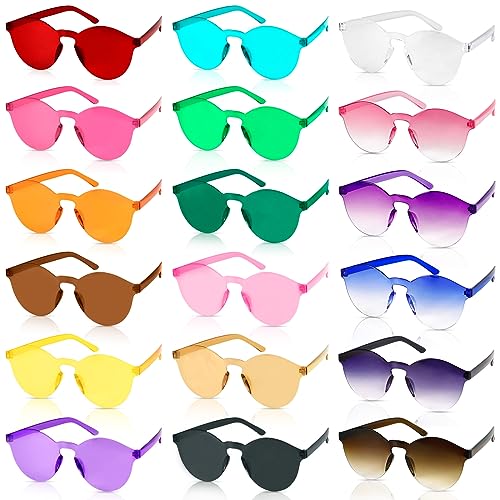 FAMKEEP 18 Paar Round Party Brillen,Hippie Glasses,Randlose Interessant Brille für Geburtstagsfeier, Fasching,Foto Requisiten für Kinder und Erwachsene von FAMKEEP