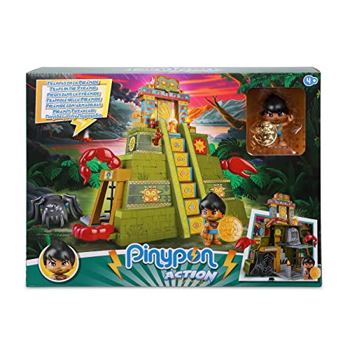 Famosa Pinypon Action - Wild. Trampas in der Pyramide, Action-Set mit Puzzle, Fallen, Zubehör, Schatz und 2 Figuren eines Entdeckers und Einer großen Spinne, +4 Jahre, (700017053) von Famosa