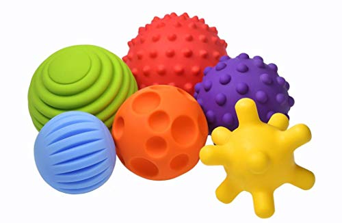 FANCY Baby Sensorik Balls - Babyspielzeug ab 0 3 6 8 Monate, Greifball für Babys, Multi Texturierte Motorikspielzeug, Massagebälle, Mehrere Größen Spielzeug, Baby Ball (Taktiliki) von FANCY