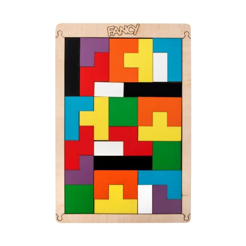 Tangram Puzzle Holz Geometrische Formen 15x22 Holzpuzzle Kinder und Erwachsene Montessori Spielzeug ab 3 4 6 8 Jahre von FANCY