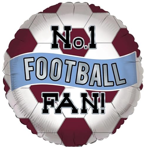 FANCYDRESSCOZ Burnley Ballon Zahl 1 Wolverhampton Fan Geburtstag Folienballon No.1 Burnley Fan Ballon - Weinrot und Blau von FANCYDRESSCOZ