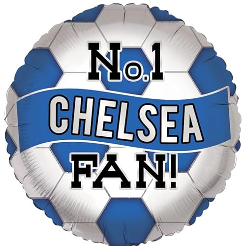 FANCYDRESSCOZ Chelsea Ballon Nummer 1 Chelsea Fan Geburtstag Folienballon No.1 Chelsea Fan Ballon – Marineblau und Weiß von FANCYDRESSCOZ