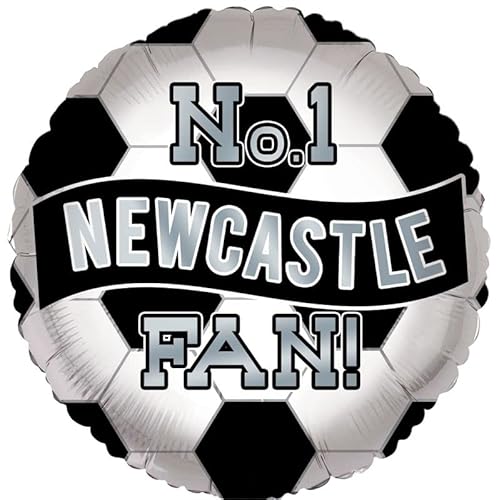 FANCYDRESSCOZ Newcastle Ballon Nummer 1 Newcastle Fan Geburtstag Folienballon No.1 Newcastle Fan Ballon - Schwarz und Weiß von FANCYDRESSCOZ