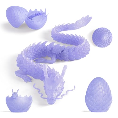 FANGHENG 3D gedrucktes Drachenei Geheimnisvolle Drachen Spielzeug Realistische Beweglicher Drache Flexible Gelenke berraschung Easter Dracheneier Schreibtischspielzeug (Kristallviolett) von FANGHENG