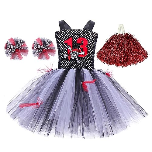 FANGZ Halloween-Cheerleading-Outfits für Mädchen - Cheerleading Spitzenkostüme Kleid Outfits - Halloween-Cheerleading-Kleid für Mädchen von FANGZ