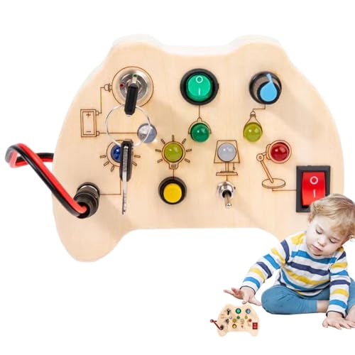 FANGZ Kleinkind Lichtschalter Spielzeug,Sensorisches -Kleinkindspielzeug - Lernspielzeug mit LED-Licht, tragbares Schalter-Sensorbrett für Kinder, Jungen, Mädchen von FANGZ