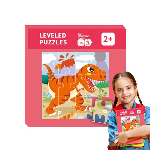 FANGZ Magnetisches Puzzle, magnetisches Reisepuzzle | Magnetisches Dino-Puzzle | -Puzzles für Kleinkinder, 4-in-1-Puzzlebuch für Vorschulkinder, Reisespielzeug für 3-5-jährige Jungen und von FANGZ