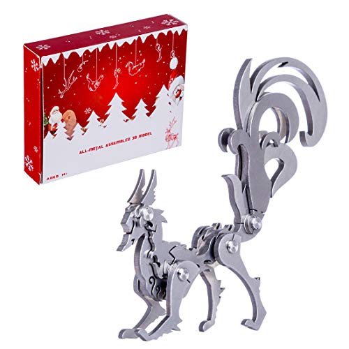 FANGZI 3D Metall Puzzle Erwachsene Fuchs Metall 3D Puzzle Modellbausatz, Adventskalender 2022 Puzzle Geschenk Ornamente Metall Fuchs Laserschnitt Modell FANGZI 3D Metall Puzzle Erwachsene Fuchs Metall 3D Puzzle Modellbausatz, Adventskalender 2022 Puzzle Geschenk Ornamente Metall Fuchs Laserschnitt Modell von FANGZI