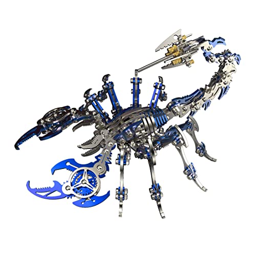 FANGZI 3D Metall Puzzle Skorpion König Kit 200 Teile Metall 3D Puzzle Modellbausatz, Adventskalender 2022 Puzzle Erwachsene Geschenk Ornamente Metall Skorpion 3D Puzzle Kit-Blau von FANGZI