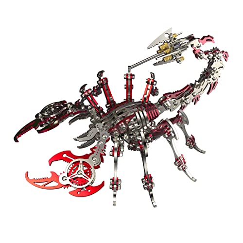 3D Metall Puzzle Skorpion König Kit 200 Teile Metall 3D Puzzle Modellbausatz, Adventskalender 2022 Puzzle Erwachsene Geschenk Ornamente Metall Skorpion 3D Puzzle Kit-Rot von CXWK