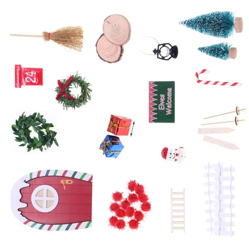 FANSHINUO 1Box Miniatur-Zwerge, Puppenhäuser, Set, Weihnachtsdekoration, Holzharz, abnehmbare Modelle, sicher, benutzerfreundlich, Kumpel von FANSHINUO