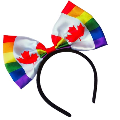 FANSHINUO Patriotische Paraden Stirnband für Erwachsene Kanada Flaggen Schleife Haarreif Musik Festival Requisiten Hairhoop Cosplay Zubehör Mode Kopfbedeckung FANSHINUO Patriotische Paraden Stirnband für Erwachsene Kanada Flaggen Schleife Haarreif Musik Festival Requisiten Hairhoop Cosplay Zubehör Mode Kopfbedeckung von FANSHINUO
