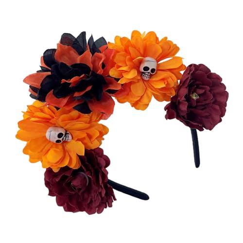 FANSHINUO Rosen-Hexenkostüm, Haarreifen, dunkle Blume, Totenkopf, Haarstyling für Live-Show, Stirnband, Karneval, Totenkopf-Haarbänder FANSHINUO Rosen-Hexenkostüm, Haarreifen, dunkle Blume, Totenkopf, Haarstyling für Live-Show, Stirnband, Karneval, Totenkopf-Haarbänder von FANSHINUO