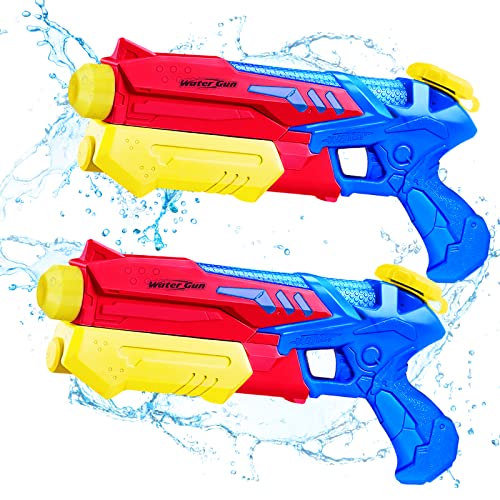Wasserpistole für Kinder Erwachsene 2er Wasserspritzpistole mit 10 Meter großer Reichweite Super Wasser Soaker Wasserspielzeug Sommer Schwimmbad Strand Outdoor Spaß Wasserschlacht Spielzeug(Blau Rot) Wasserpistole für Kinder Erwachsene 2er Wasserspritzpistole mit 10 Meter großer Reichweite Super Wasser Soaker Wasserspielzeug Sommer Schwimmbad Strand Outdoor Spaß Wasserschlacht Spielzeug(Blau Rot) von FANSIY