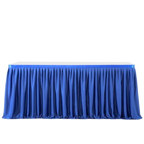 FANSU Party Deko Tischrock, Tischröcke Tisch Rock Tüll Tischrock Tischdekoration, Einfache Montage und Wiederverwendbar, für Geburtstag Kuchen Hochzeit Babyparty (Königsblau A,14FT/427x77cm) von FANSU