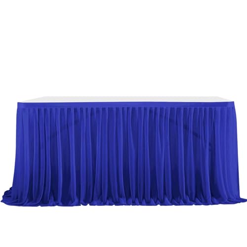 FANSU Tüll Tischrock, Tischrock Party Tisch Rock Deko Tischdecke Rund Rechteckig Tischdekoration für Geburtstag Kuchen Hochzeit Bankett Babyparty Taufe Weihnachten (Dunkelblau,6FT/183x77cm) von FANSU